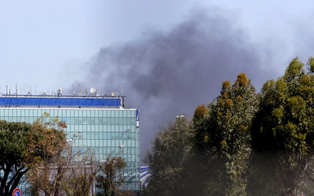 Incendio allaeroporto di Roma Fiumicino